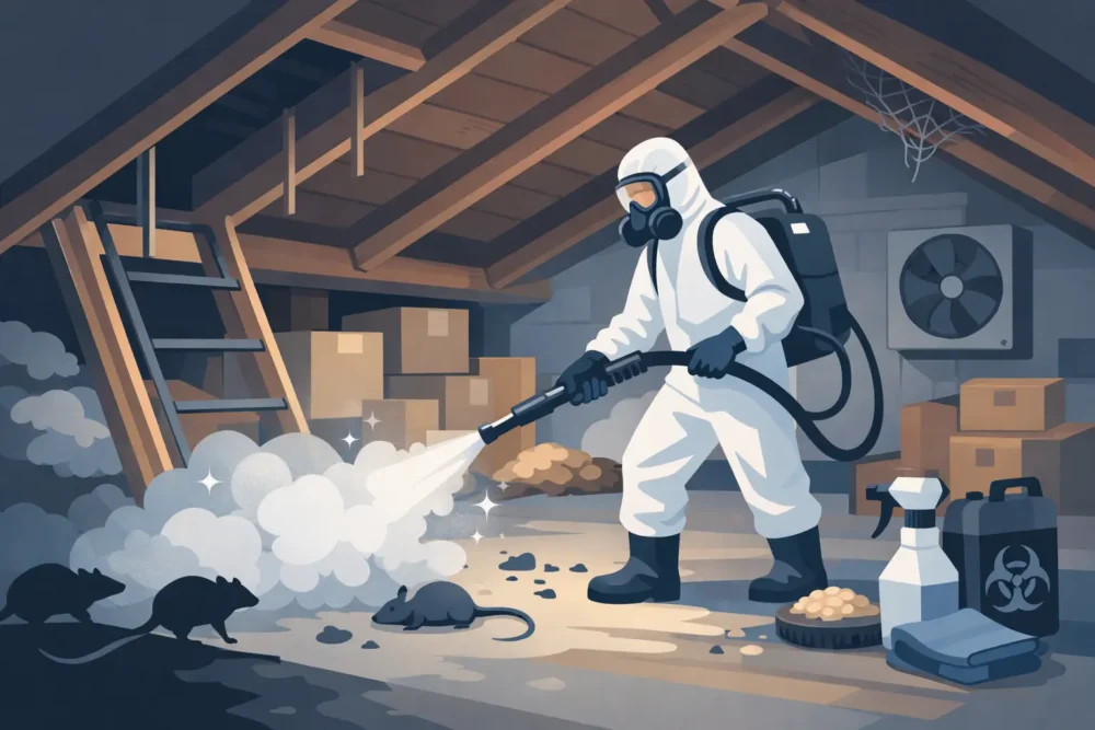 Sanitizing Attic After Rodent Infestation
