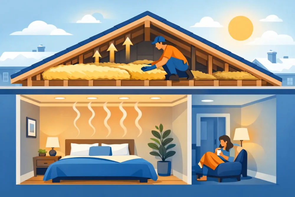 Ceiling Insulation for Upstairs Comfort That Lasts